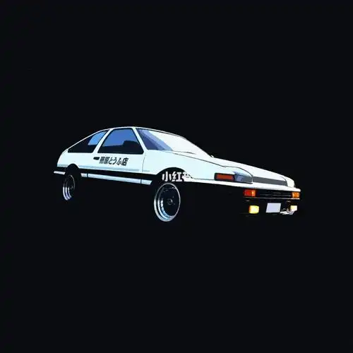 手绘丰田ae86插画