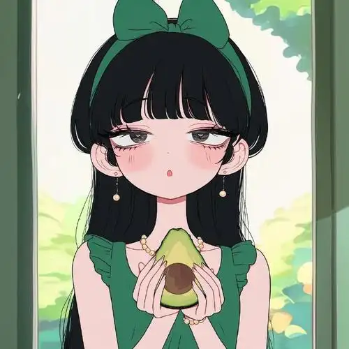 动漫头像##动漫女头#    适合夏天的绿色系可爱头像