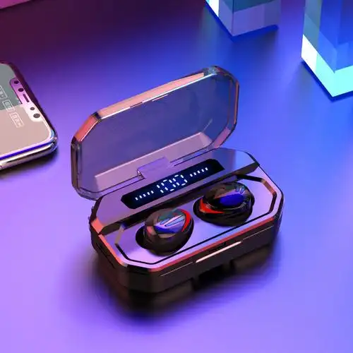 amoi/夏新f8真无线蓝牙触控数显超重低音运动环绕立体声音乐耳机