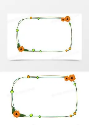 卡通风简单可爱花边框元素