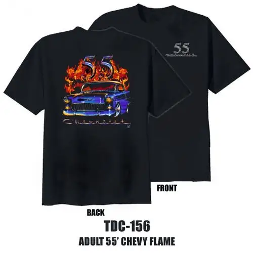 chevrolet 55 flame t-shirt