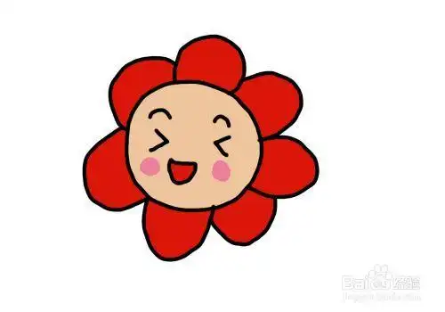 怎么画彩色简笔画卡通小红花