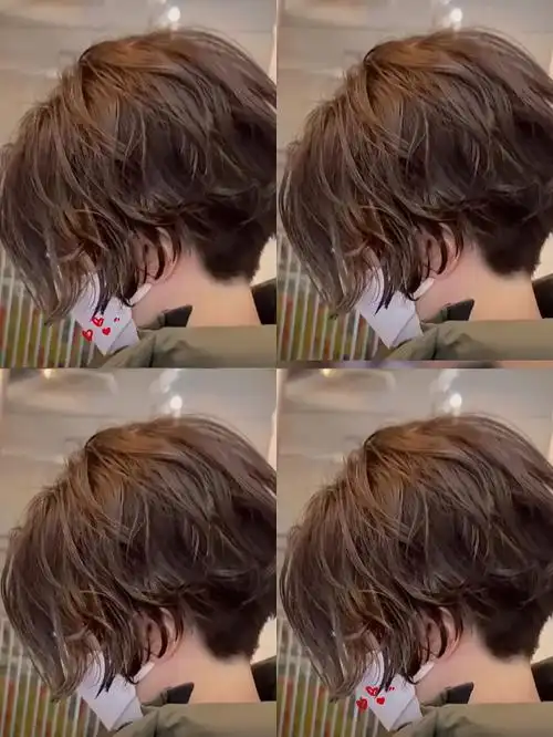 女生超短发烫发分享08气质纹理短发75