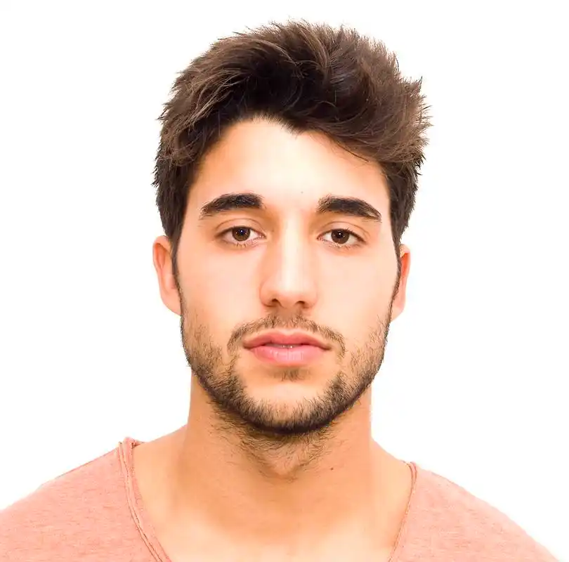 帅哥,白色背景上的胡子帅哥