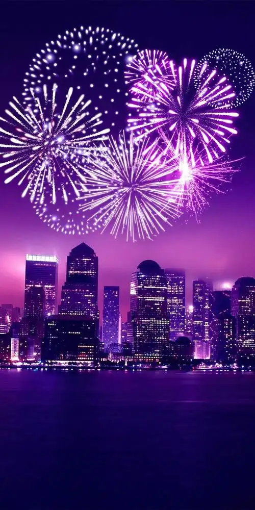 烟花璀璨,如同天空中的一颗颗明珠,在夜空中绽放出绚丽的光芒,犹如