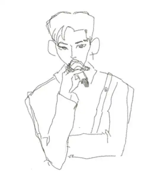 背头大叔的简笔画