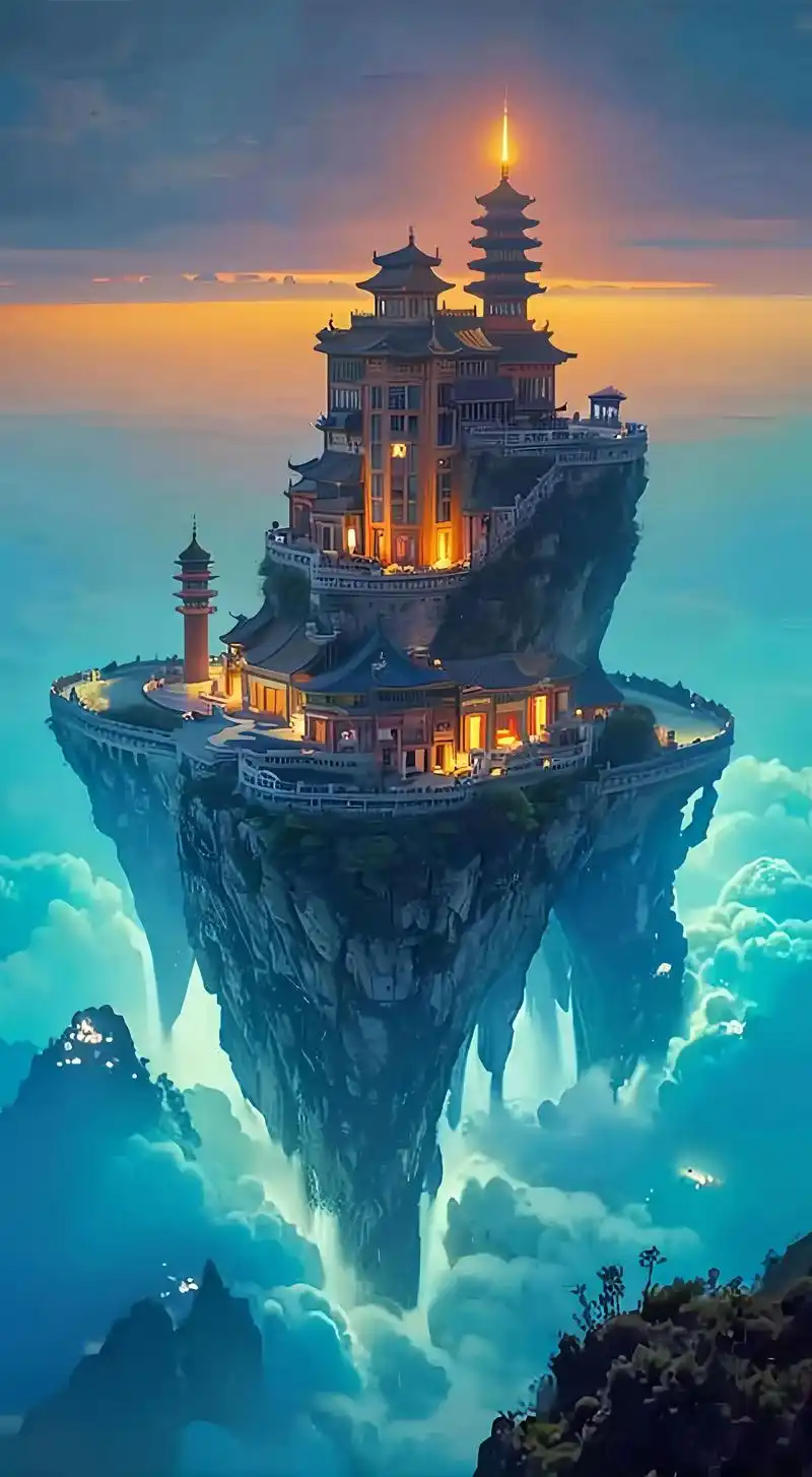 仙境云海美如画壁纸.#创作灵感 #古风 #治愈系风景 #国风 - 抖音