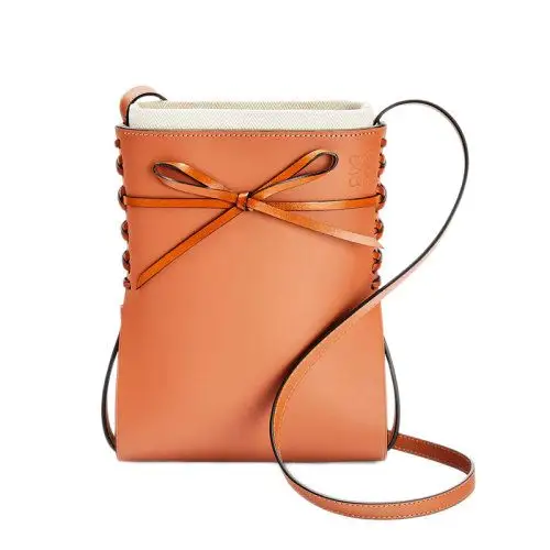 【包税】loewe/罗意威 2021春夏新款lkebana系列 棕褐色小牛皮单肩斜