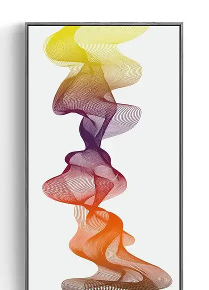 现代简约色彩线条抽象艺术玄关无框画