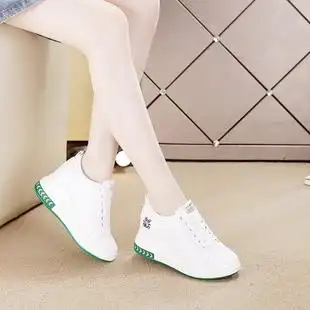 女士小白鞋2021新款春百搭韩版白色内增高女鞋8cm厚底休闲运动鞋