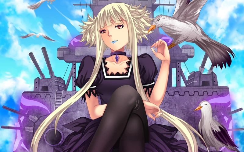 动漫漫画人物女生 长发 霸气全身卡通人物小女生