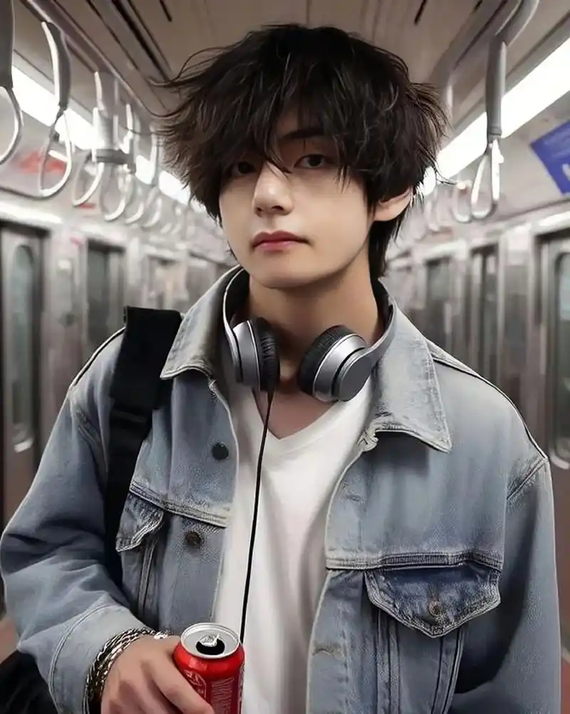 刚刚睡醒的黑发小狗 看起来像高中生出门去补课的金泰亨 #最靓头像