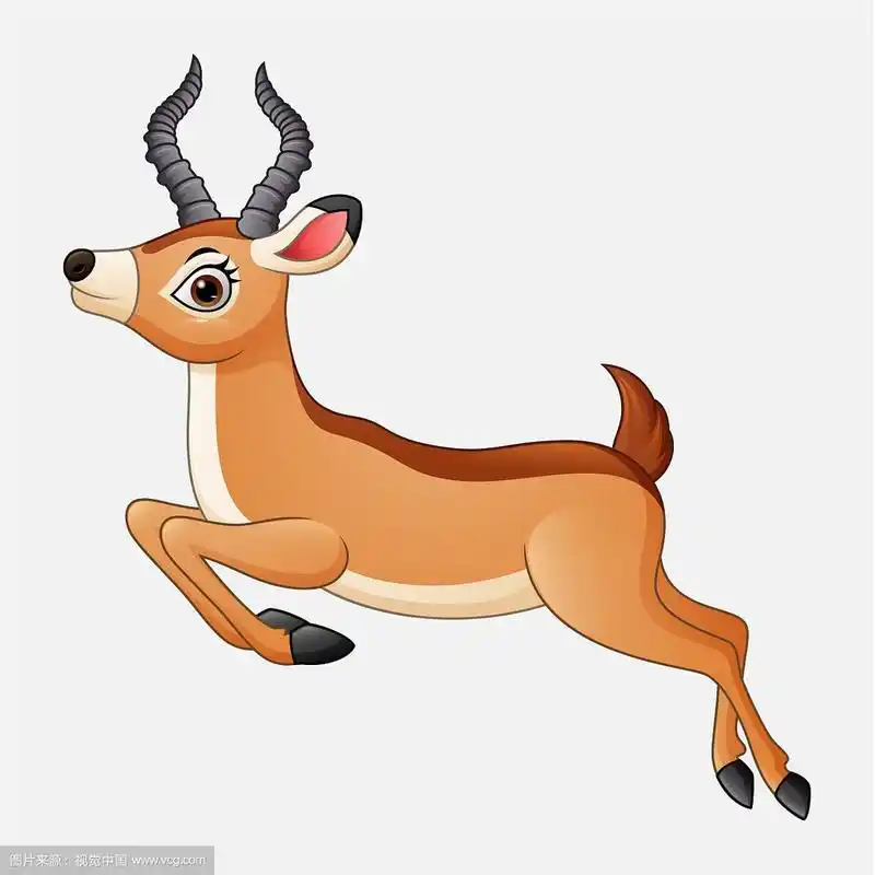 卡通搞笑黑斑羚奔跑