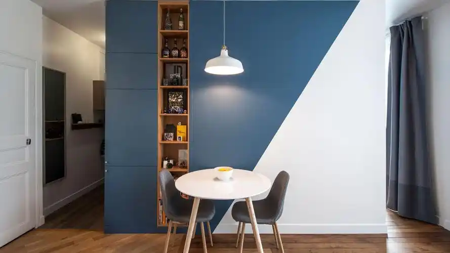 这样的拼色墙能让刷墙变得有趣味