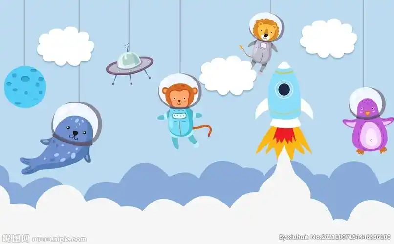 可爱宇航员壁画