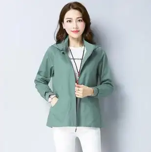 大码宽松春秋装新款韩版休闲脱卸帽宽松夹克上衣薄外套女装短款