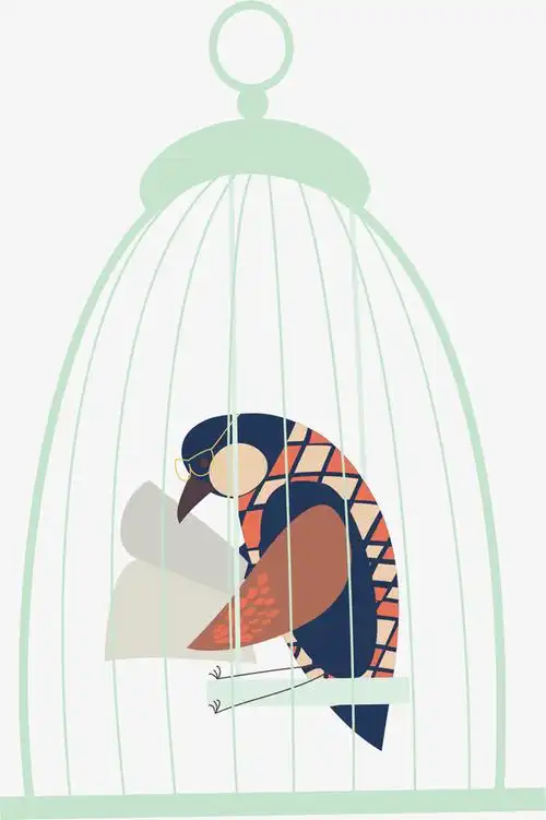 蓝色宠物笼子矢量图