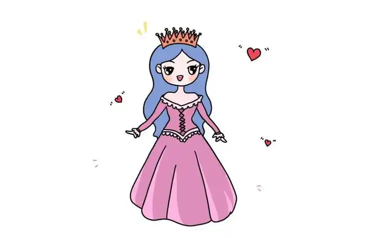 彩色漂亮的小公主简笔画美丽的公主简笔画图片简单漂亮的公主简笔画