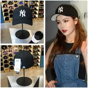 mlb韩国男女春秋棒球帽基本款ny明星泫雅同款经典帽子封口遮阳帽