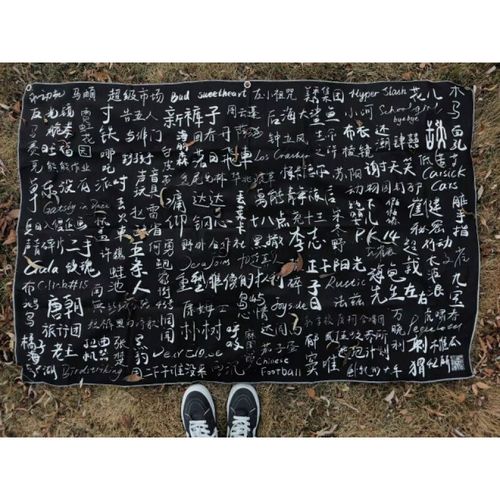 宿舍卧室酒吧装饰个性 42所原创设计 绒布黑底白字 10015150cm