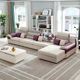 全友家居简约现代布艺沙发大小户型客厅转角布艺沙发组合102139反向