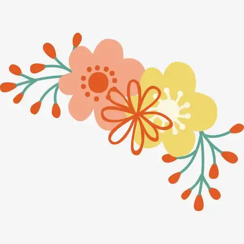 手绘文艺风花朵矢量素材素材免费下载_觅元素