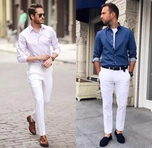 穿搭| 男人如何把白色裤子穿有型,3种穿搭技巧让你放下顾虑