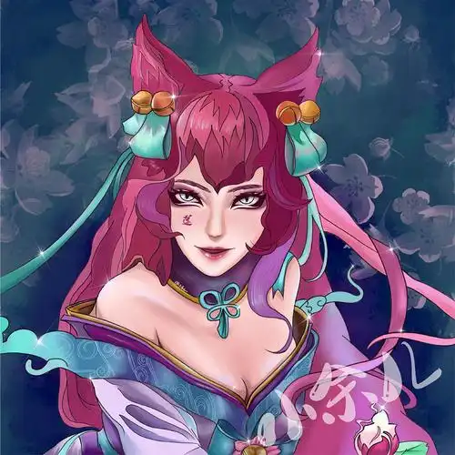 英雄联盟——阿狸(灵魂莲华)|插画|创作习作|小余儿爱画画 - 原创作品