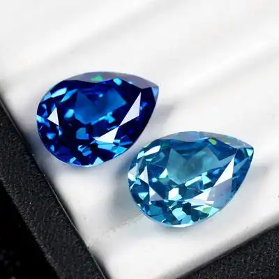 矢车蓝宝石裸石水滴形彩宝可镶嵌吊坠梨形奢华气质蓝色珠宝首饰其他