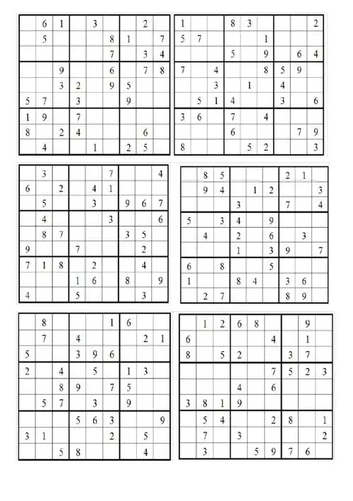 小学生数独9宫格简单