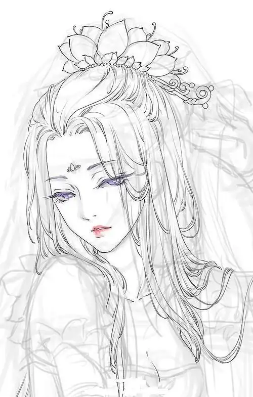 小清新治愈系中国风饰品动漫少女人物手绘素描插画绘画素材教程赞评论