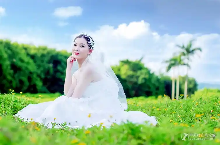 美女单人唯美婚纱照