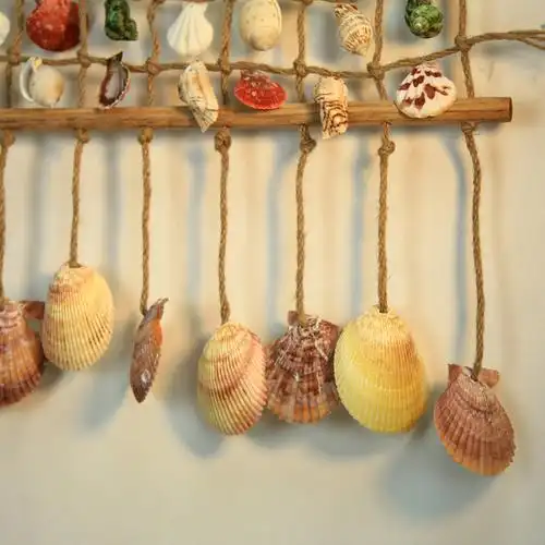 奥雅迪佳 家居装饰品海洋贝壳扇贝海螺麻绳网挂饰/壁挂/工艺品.