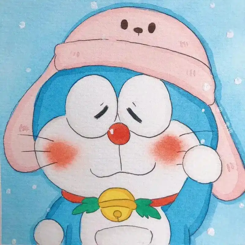 蓝胖子圣诞节头像 太可爱了 0490 #可爱头像 #卡通头像 - 抖音