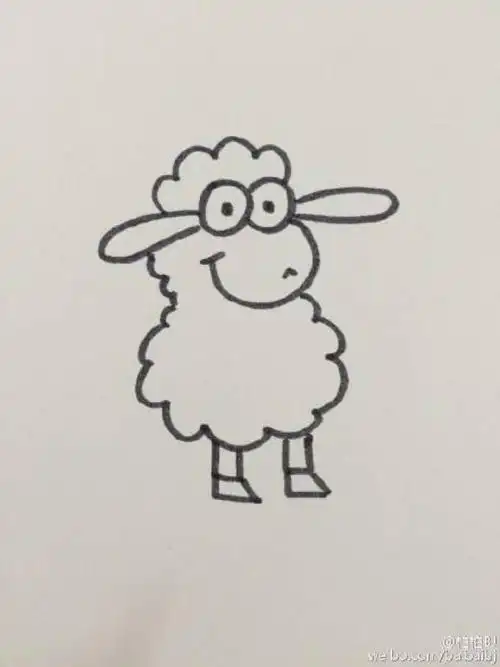小羊肖恩简笔画6