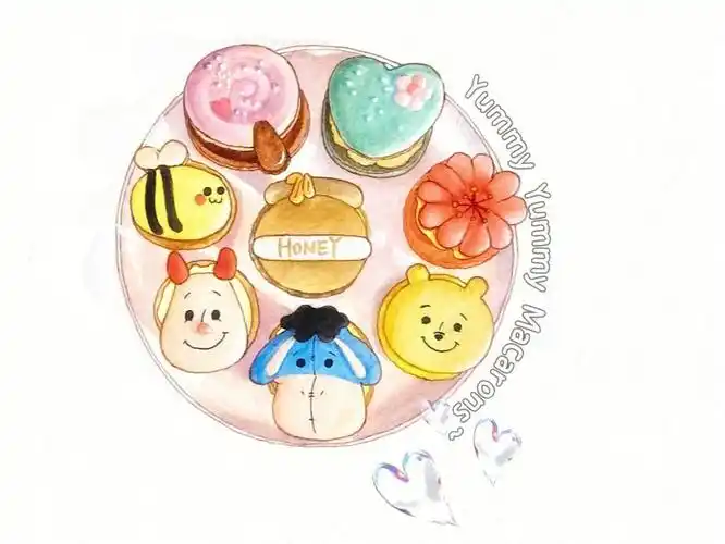 水彩画马卡龙写生原创