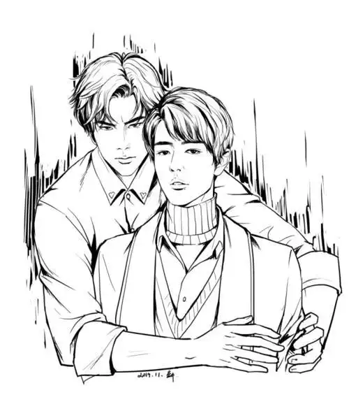 博君一肖双人机场简笔画