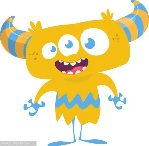 可爱的卡通外星人有三只眼睛