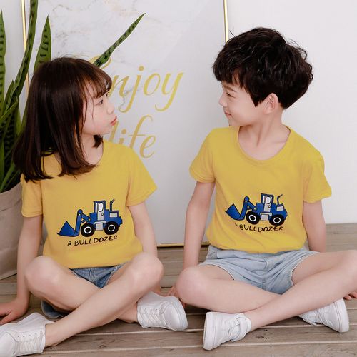 儿童短袖t恤5男童6女童装10纯棉夏季7中大童9小男孩上衣11卡通8岁