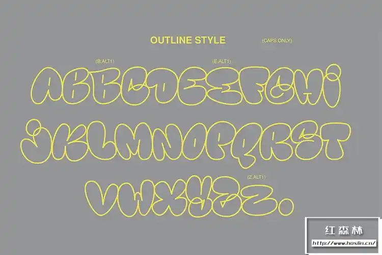 【字体】可爱肥硕圆润膨胀涂鸦风格艺术设计英文字体 kelsi –