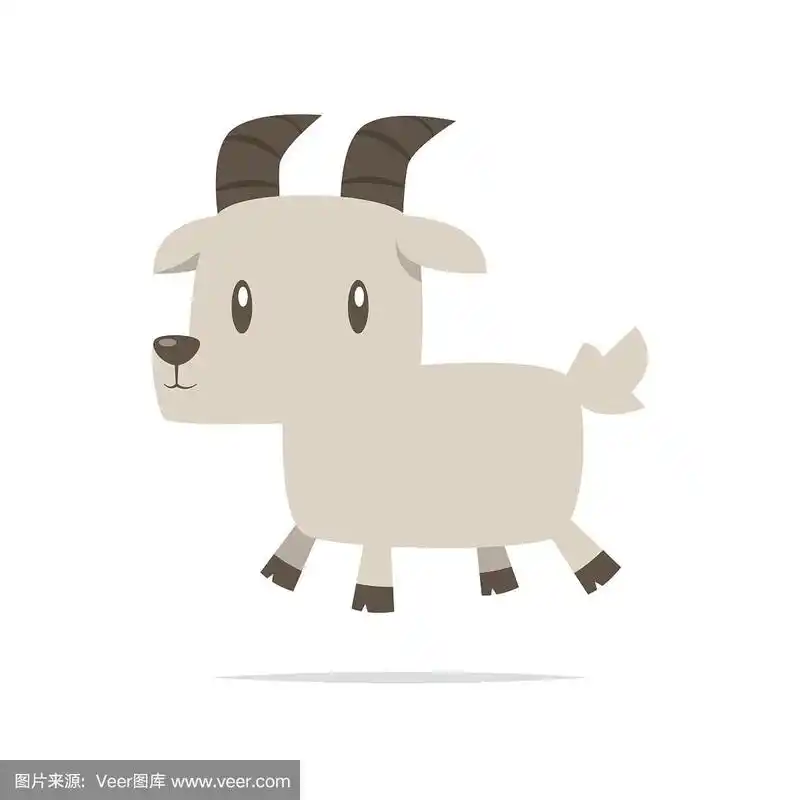 可爱的山羊卡通向量