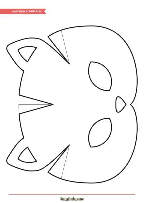 可打印的大脸猫面具a4打印模板图片下载-红豆饭小学生简笔画大全