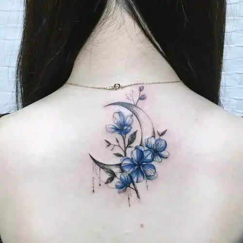 适合女生的纹身,适合女生的一组莲花线条纹身图案(适合女生的纹身作品