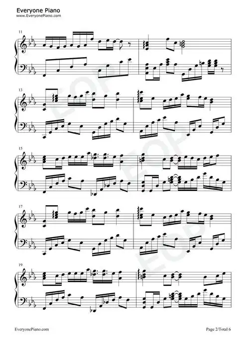 错位时空完美版五线谱预览2