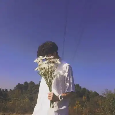 绿色系.拿花._男生头像_我要个性网