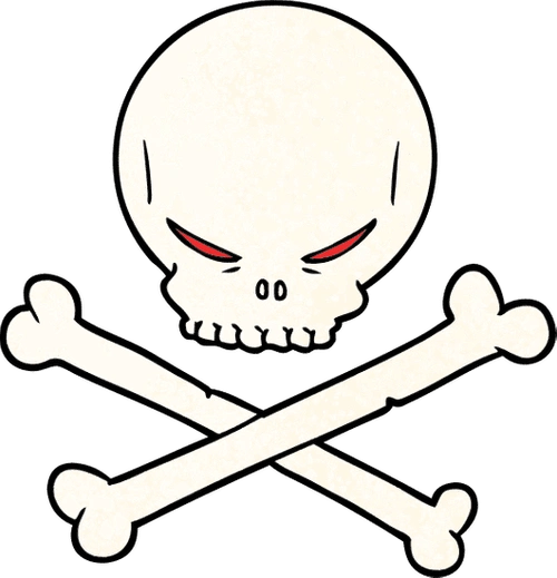 卡通骷髅 cartoon skull and crossbones