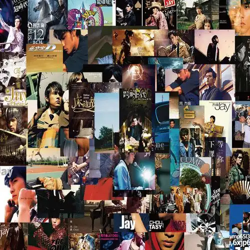 60张周杰伦贴纸专辑封面复古风手账贴画手机笔记本电脑装饰防水贴