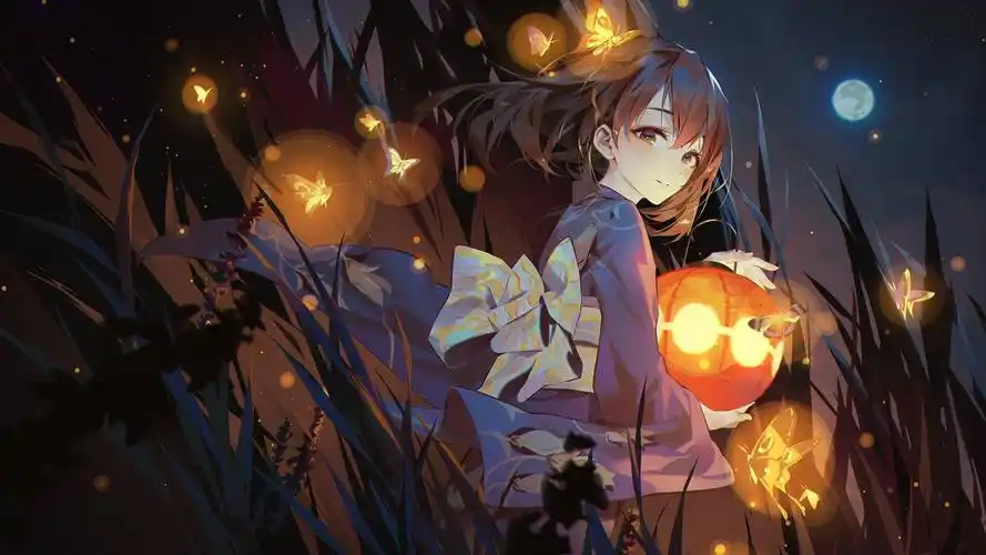 二次元动漫少女高清壁纸迷人而可爱的女孩儿