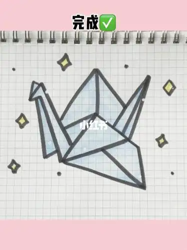 千纸鹤图案简笔画视频教程