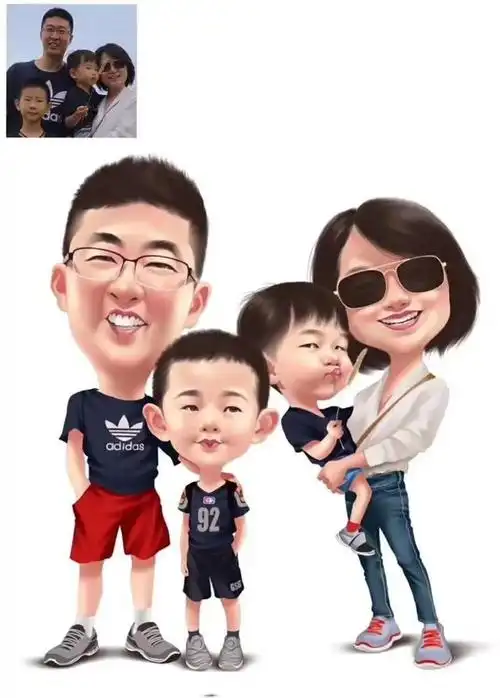 分享几张全家福头像,水彩及大头精美卡通头像.